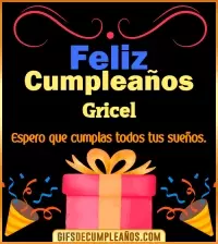 Mensaje de cumpleaños Gricel